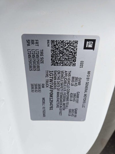 2021 GMC Savana Cargo 2500 Base