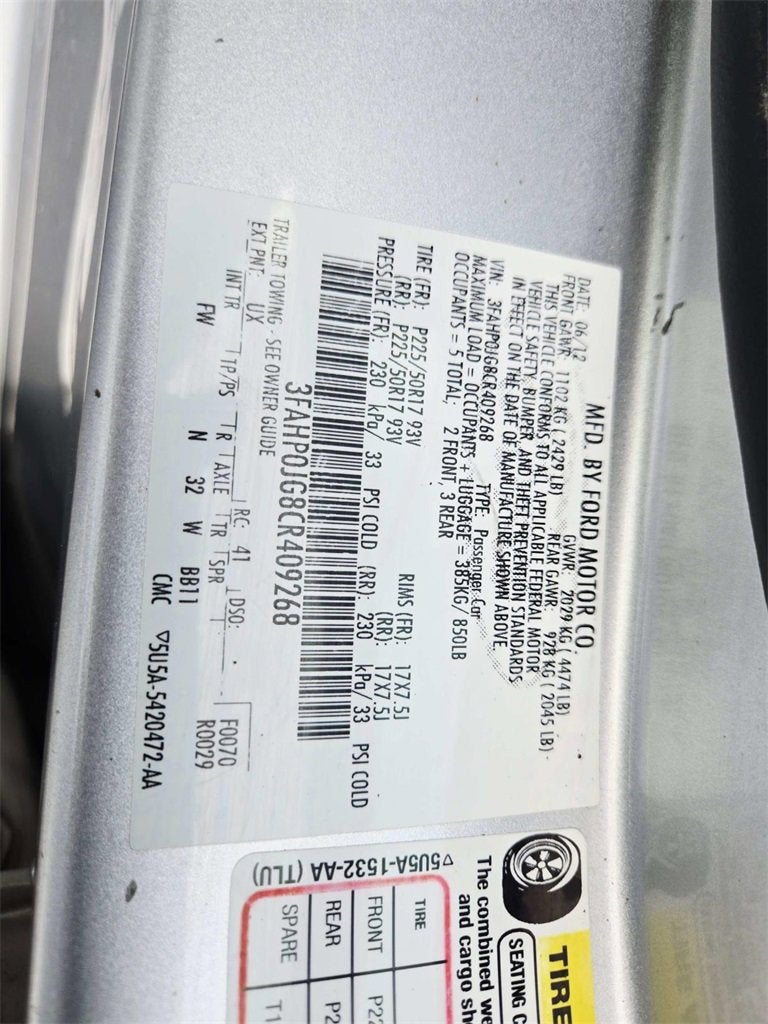 2012 Ford Fusion SEL